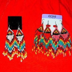 Beautiful & Colorful Beaded Earrings x3 Pair
